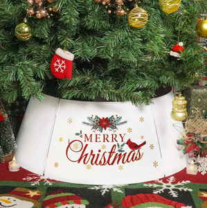 AK laiton blanc fini rond en métal collier d'arbre de noël base d'arbre artisanale pour la décoration intérieure/article de décoration de noël - Product Image 5