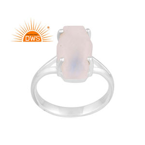 แหวนแยกพลอยสีเงินสเตอร์ลิงธรรมชาติสีรุ้งและพระจันทร์ผลิตตามแบบ - Product Image 1