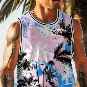 Summer Daily Casual <b>Men's</b> Fish Print Tank Top Seaside <b>Party</b> Style Fashion Sleeveless T-<b>Shirt</b> - Product Image 5