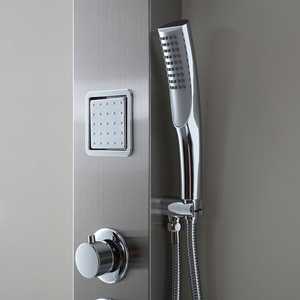 <b>Brushed</b> Steel Hydromassage Shower Panel with Overhead Shower Bathroom Sets Product - Product Image 5