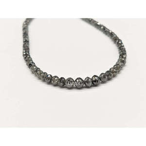 Chaîne de perles de diamants gris foncé 100 % naturels facettés de qualité AAA+, diamants authentiques de grande taille - Product Image 2