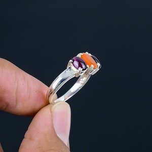 Classique meilleur Design ovale coupe cornaline pierre précieuse solide 925 en argent Sterling fait à la main bague de mariage bijoux - Product Image 5