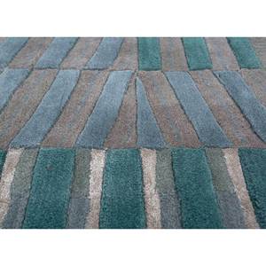 พรมขนสัตว์ทอมือสีเบจและสีน้ำตาล ลายเรขาคณิต สำหรับห้องนั่งเล่น ทางเข้าบ้าน และโถงทางเดิน-Tra-14898 ขนาด 9x12 ฟุต รูปทรงสี่เหลี่ยมผืนผ้า - Product Image 3