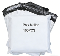 Sacs d'expédition autocollants écologiques personnalisés, 60 microns d'épaisseur, blancs, en rouleau, emballage de colis Vinted, poly miler durable