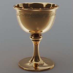 Cáliz de iglesia de pátina dorada hecha a mano con tallo tallado y base diseñada para servicio de vino ceremonial sagrado y decorativo - Product Image 2
