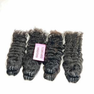 Extensiones de cabello humano Remy negro Natural 100% al por mayor, mechones rectos de mujer de onda profunda alineados con cutícula cruda - Product Image 2