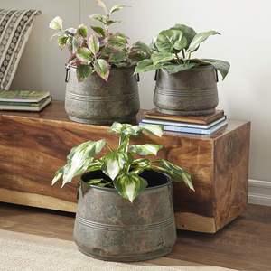 Florero redondo chapado en oro para sala de estar, decoración clásica elegante para el hogar, hermosos artículos de decoración del hogar para sala de estar - Product Image 1