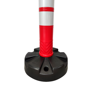 Juego de 10 Postes Delimitadores Rojos con Reflectores Blancos de 120 x 11 cm, Material PE para Seguridad Vial y de Tráfico - Product Image 5