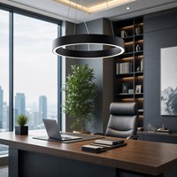 Luminaire suspendu rond à LED pour bureau de direction, 700 mm, lustre à LED circulaire, intensité réglable, zone de travail haut de gamme