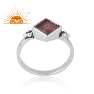 Dernière vente 925 argent Sterling naturel fraise Quartz bague en pierres précieuses bijoux personnalisés pour les femmes cadeau pour elle - Product Image 1