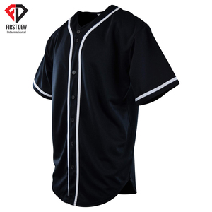 Camiseta de béisbol con manga media y botones para hombre, Jersey de béisbol con estampado personalizado por sublimación, Color blanco - Product Image 3