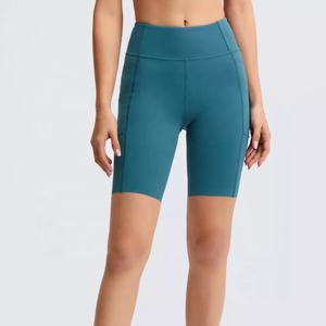 Pantalones cortos de mujer personalizados de alta calidad, pantalones cortos informales de verano, tela elástica ligera, entrenamiento físico, conjuntos de Yoga sin costuras - Product Image 2