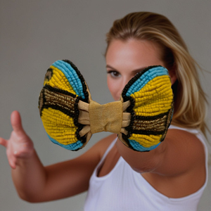 Bandeaux en denim perlé de luxe sportifs et tendance, style européen et américain, formes de yeux colorées spéciales, bandeaux pour cheveux - Product Image 4