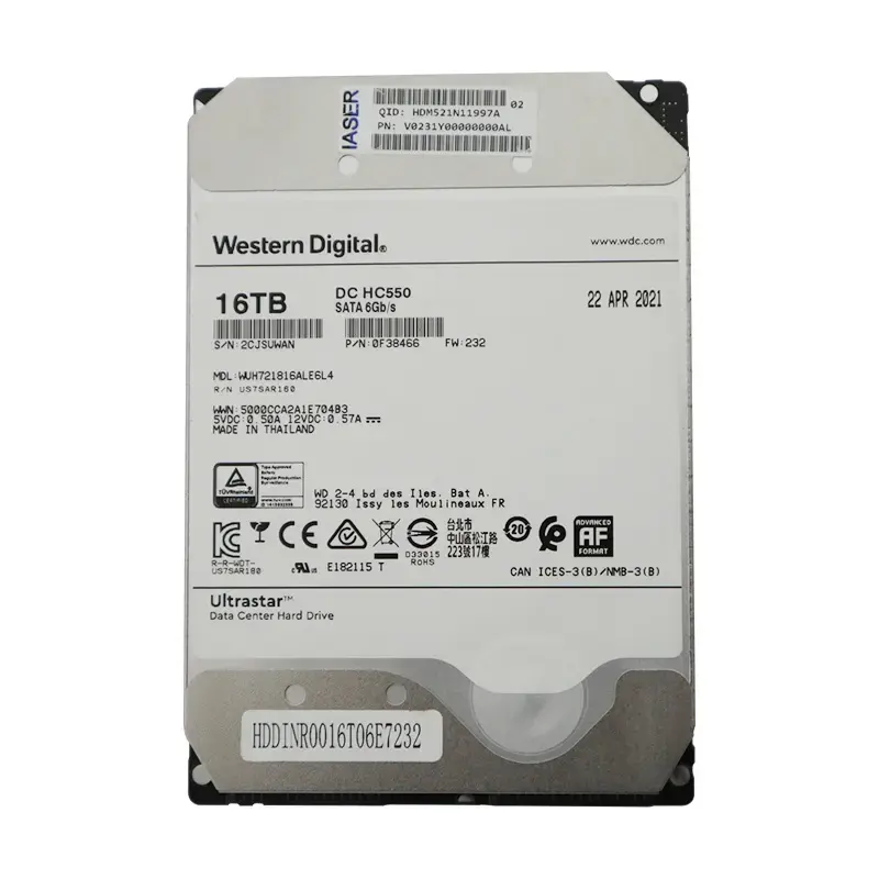 WD DC HC550 WUH721816ALE6L4 sabit disk 16 TB dahili 3.5 "0F38459