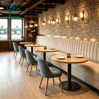 Ron Group - Mobilier de restaurant moderne personnalisé en tissu, table ronde en bois, chaise rembourrée pour café