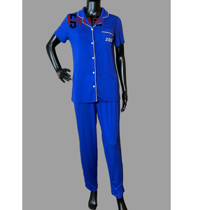 Derniers ensembles de pyjamas Sorority Divine Nine Ensembles deux pièces ZPB Survêtements deux pièces décontractés pour le travail avec passepoil haut et bas - Product Image 6