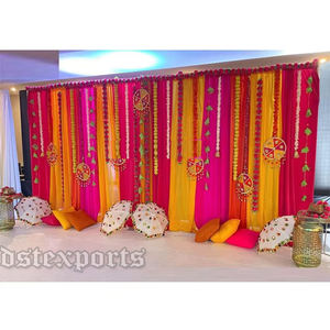 Decoración Colorida para Escenario de Ceremonia de Boda Vatna, Decoración Perfecta para Ceremonia Haldi, Decoración Real para Ceremonia de Brazaletes - Product Image 1