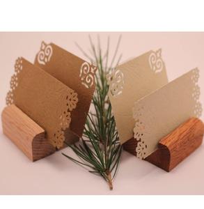 Brown Color Antique Base Card Stand Holder <b>Wooden</b> Stands Wedding Office Display <b>Rack</b> Lifestyle Products Elegant Card Holder - Product Image 2