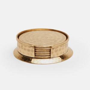 ที่รองแก้วกาแฟทองเหลือง งานฝีมือ ดีไซน์เนอร์ชั้นนำ แผ่นรองกันความร้อนสำหรับชา ของตกแต่งบ้าน เป็นมิตรกับสิ่งแวดล้อม ทำด้วยมือ ใช้ซ้ำได้ ผลิตตามสั่ง - Product Image 1