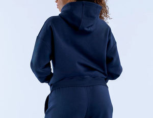 Sweat-shirt à capuche en molleton de coton de qualité supérieure, à épaules tombantes, poids lourd, pour femmes, vente en gros personnalisée, forte demande - Product Image 3