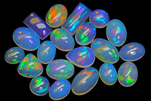 Amazing Ethiopian Opal Cabochon Gemstone - Multi Flashy Opal Gems-Lisse Loose Natural Stones Mix Shape Lot - Product Image 4