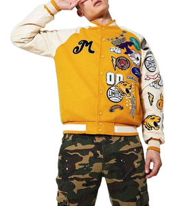 Chaqueta de Béisbol Universitaria de Manga Larga para Hombre, Estilo Urbano, Personalizable con Logotipo Frontal, Impermeable y Reversible, de Alta Calidad - Product Image 1