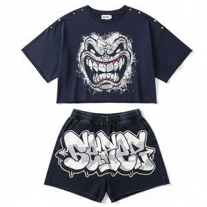 Men's Thermal Lounge <b>Set</b> Textured <b>Short</b> Sleeve Shirt and <b>Shorts</b> Extra Soft Fabric for Chilly Summer Evenings Deep Navy Blue - Product Image 1