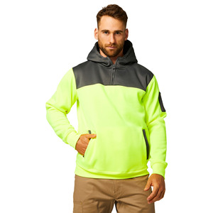 Wholesales Top Quality Hi-Vis Hoodies Clearance Lightweight Eco Friendly Half-Zip Construction <b>Work</b> Wear Hoodie & <b>Sweatshirts</b> - Product Image 5