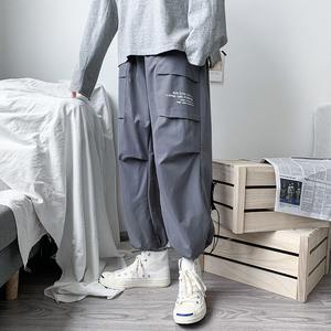 100% coton hommes Cargo pantalon avec Logo personnalisé décontracté Streetwear tricoté plaine Sport respirant pantalon été avec poches - Product Image 5