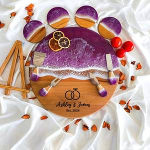 Premium Resin and Wood <b>Coaster</b> Set, Stylish Handmade Stone <b>Drink</b> <b>Coasters</b> <b>for</b> Modern Homes, Cafes, and Wholesale Gifting - Product Image 2