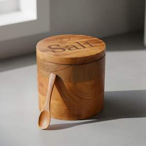 Boîte à sel en bois massif, fabrication artisanale de qualité supérieure, offres de gros en usine - Product Image 1