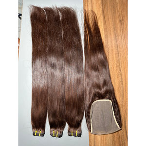 Extensiones de cabello liso natural de calidad superior Precio al por mayor Templo indio Remy Paquetes de cabello humano sin procesar baratos - Product Image 1