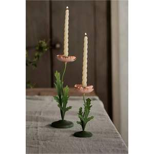 Bougeoir floral en fer forgé rustique nordique, artisanal, 4 têtes, candélabre en métal, luxe, décoration de table de fête - Product Image 2