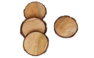 Most Selling Wooden Bark <b>Coasters</b> <b>for</b> Hot & Cold <b>Drinks</b> Rustic Wedding Decor & Gift from Indian Supplier walnut <b>coasters</b> - Product Image 3