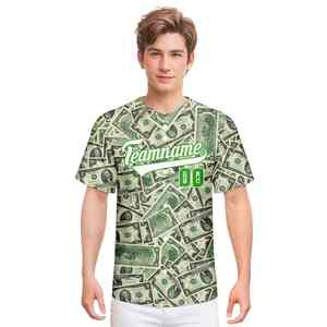 Camisa deportiva personalizada con patrón de dólar con número de nombre del equipo, ropa de calle verde de Hip Hop para niños adultos, camiseta de fútbol americano - Product Image 4