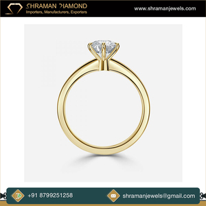 À la mode 6 broches Moissanite diamant bague de fiançailles 10K or massif Solitaire bande classique mariage anniversaires et fêtes cadeau - Product Image 5