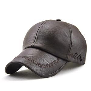 Vintage Leather Baseball Cap for <b>Men</b> Comfortable Retro Visor <b>Hat</b> Adjustable Snapback Casual Gorras for Autumn <b>Summer</b> Leisure - Product Image 4