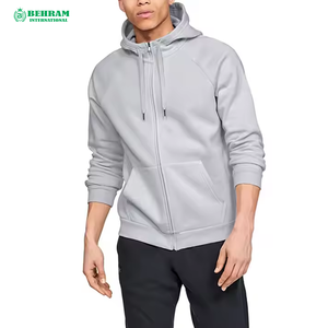 Sweat à capuche unisexe personnalisable, épais, thermique, zippé, en molleton/éponge française, respirant, séchage rapide, noir - Product Image 1