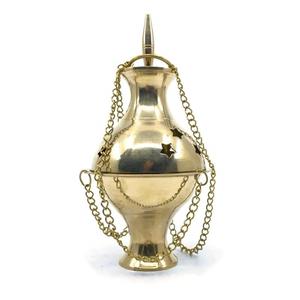 Quemador de incienso colgante de latón Bakhoor, quemador de fragancia para el hogar chapado en oro, venta al por mayor - Product Image 4