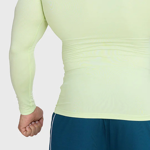 Chemise de compression de sport pour hommes, manches courtes, exercice, course à pied, été, séchage rapide, vêtements de sport de gym, prix de gros, OEM - Product Image 6