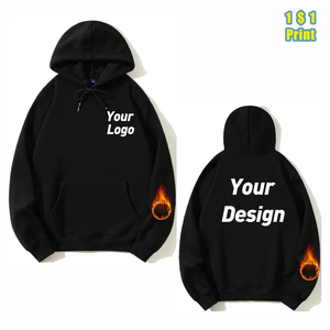 Sudadera con capucha de alta calidad con estampado de invierno y cremallera sólida a la moda, logotipo personalizado, Grupo Personal, marca de poliéster/algodón, Jersey Unisex de lana - Product Image 2