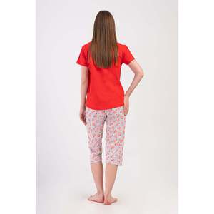 Conjunto de Pantalones Capri y Top de Cuello Redondo KADIN P.SUPREM O YAKA KISA KOL ETEGI OVAL - NARCICEK - NARCICEK - Product Image 4