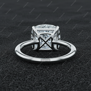 Original <b>Cushion</b> Cut DEF VVS Lab Grown Diamond GIA IGI Certified <b>Gold</b> 925 Sterling Silver Plated Engagement Solitaire Ring Gift - Product Image 2