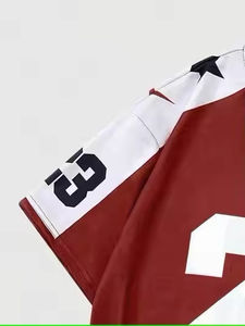 Custom Vintage Rhinestone Boxy T Shirt American Youth Striped Football <b>Jersey</b> Football Club <b>Sports</b> <b>Jersey</b> With Rhinestones - Product Image 4