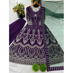 คอลเลกชันของนักออกแบบที่ดีที่สุดของ georgette ปลอมแบบดั้งเดิมที่สวยงามพร้อมชุด anarkali - Product Image 1