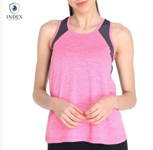 Camiseta Deportiva de Punto para Mujer, Color Rosa Sólido, Cuello Redondo, Estilo Deportivo, Secado Rápido, Largo Regular, Ropa Deportiva, Marca Index Apparel - Product Image 1