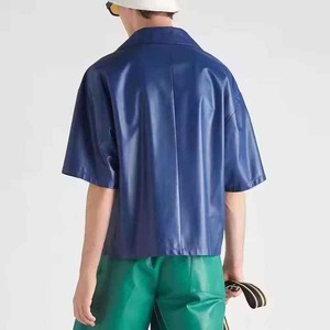 Camisas informales de cuero para hombre de mejor diseño 2025, cómodas y elegantes, con cuello levantado, superventas en línea, MOQ bajo - Product Image 5