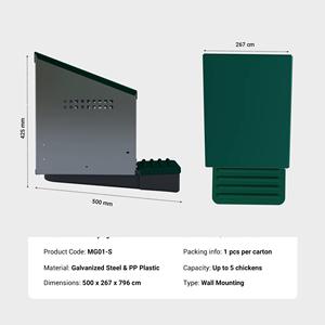 Gestion avancée des œufs : <span class=keywords><strong>Abri</strong></span> urbain pour <span class=keywords><strong>poules</strong></span> à compartiment unique MG01-S - Product Image 4