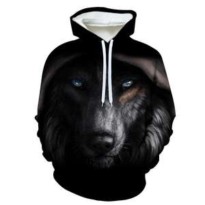 Pull à capuche surdimensionné pour homme avec impression 3D graphique loup Streetwear d'automne Sweat à capuche animal Tops - Product Image 5