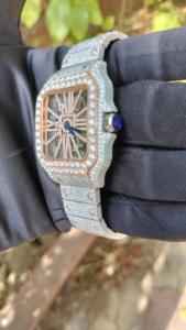 Transparent Skeleton Moissanite <b>Watch</b> - Open <b>Face</b> Diamond <b>Watch</b>, Unique See-Through Dial Timepiece from Trusted Indian Supplier - Product Image 3